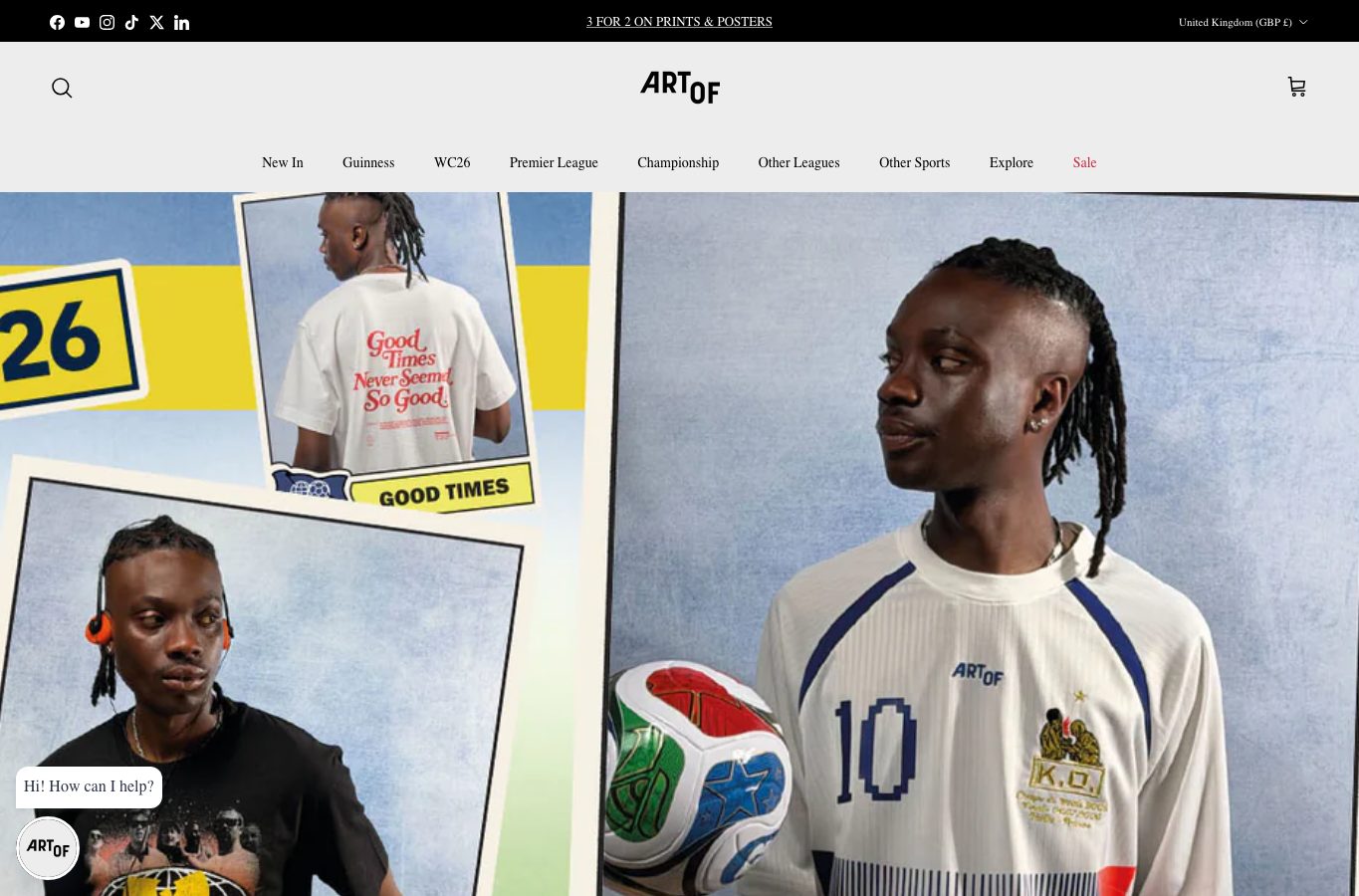 Inicio de la tienda online Art of Football