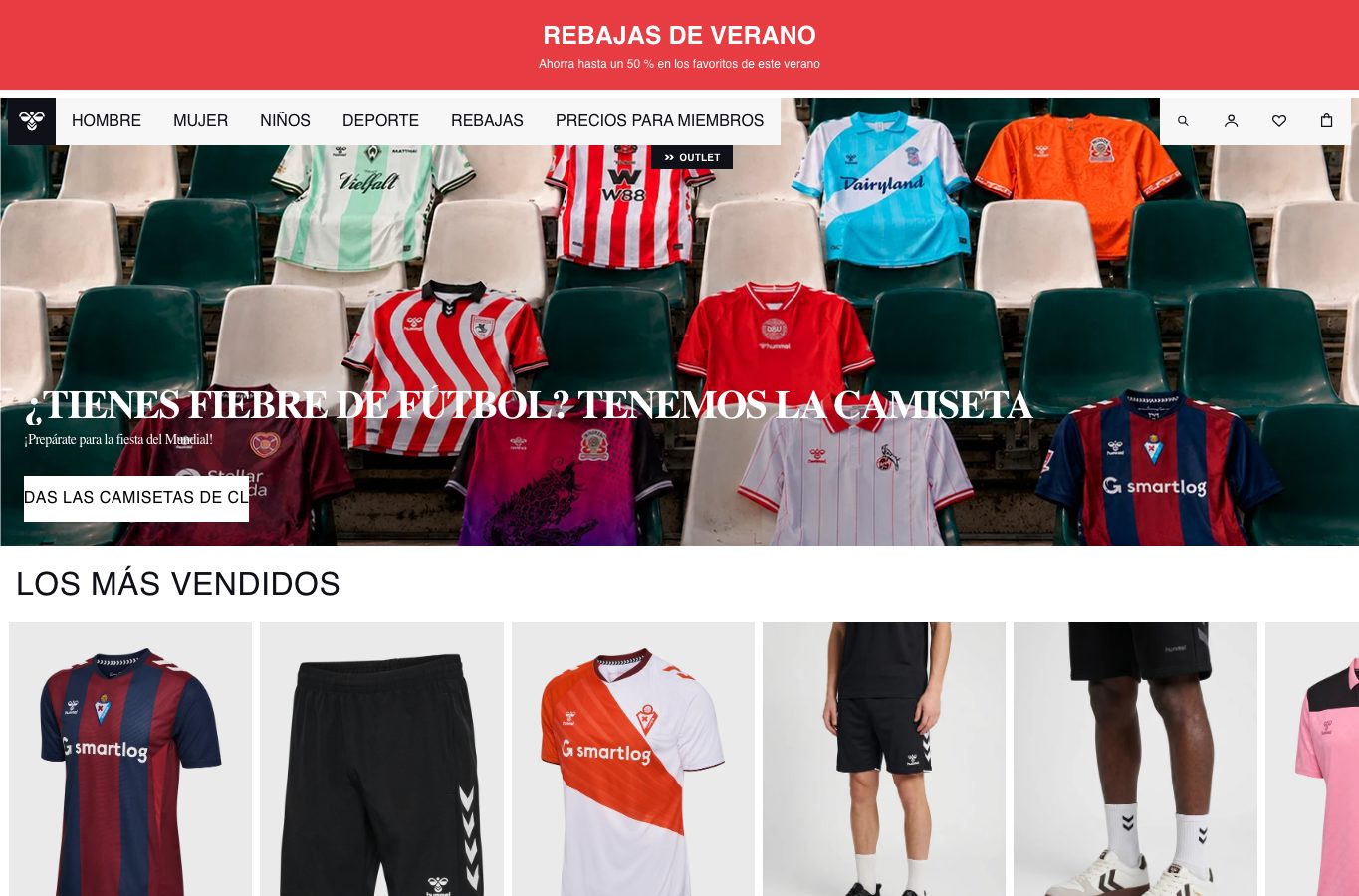Inicio de la tienda online Hummel