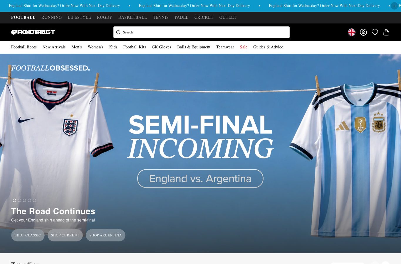 Inicio de la tienda online Pro Direct Soccer