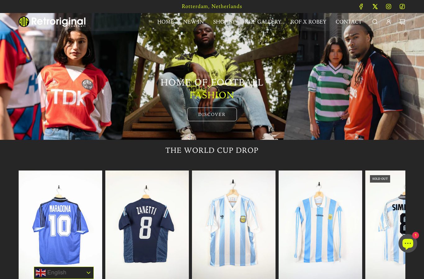 Inicio de la tienda online RetrOriginal Football