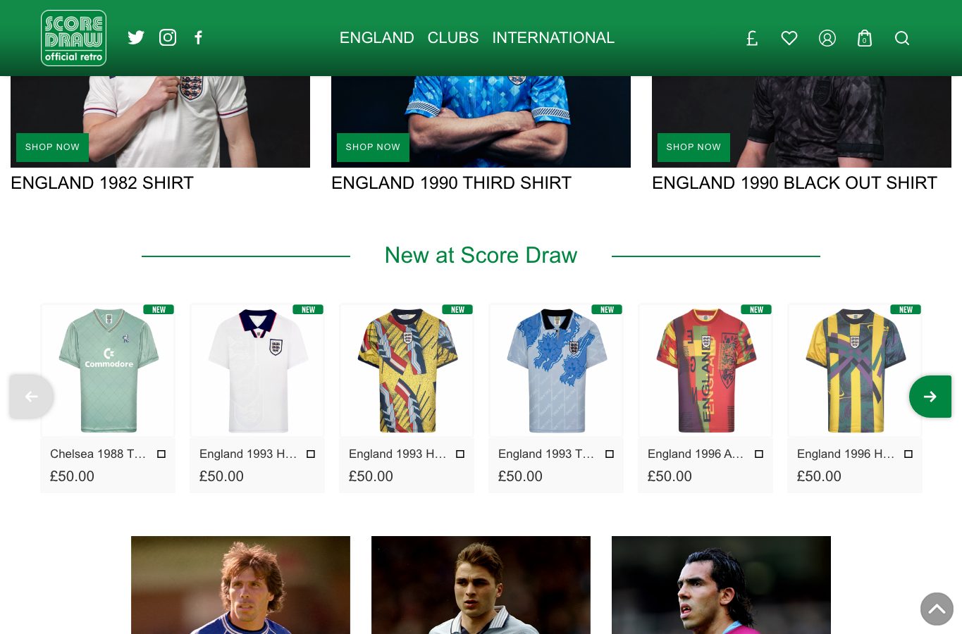 Zona intermedia del catalogo de Score Draw