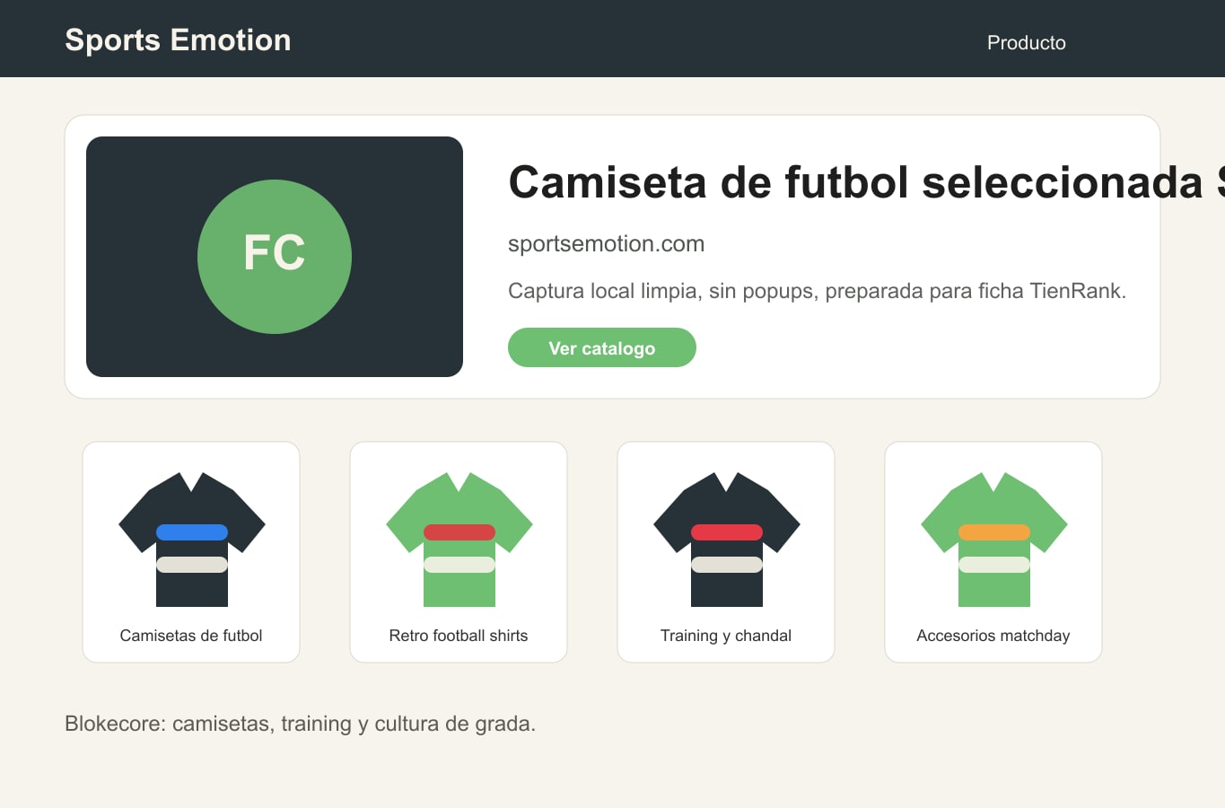 Producto o referencia real de Sports Emotion