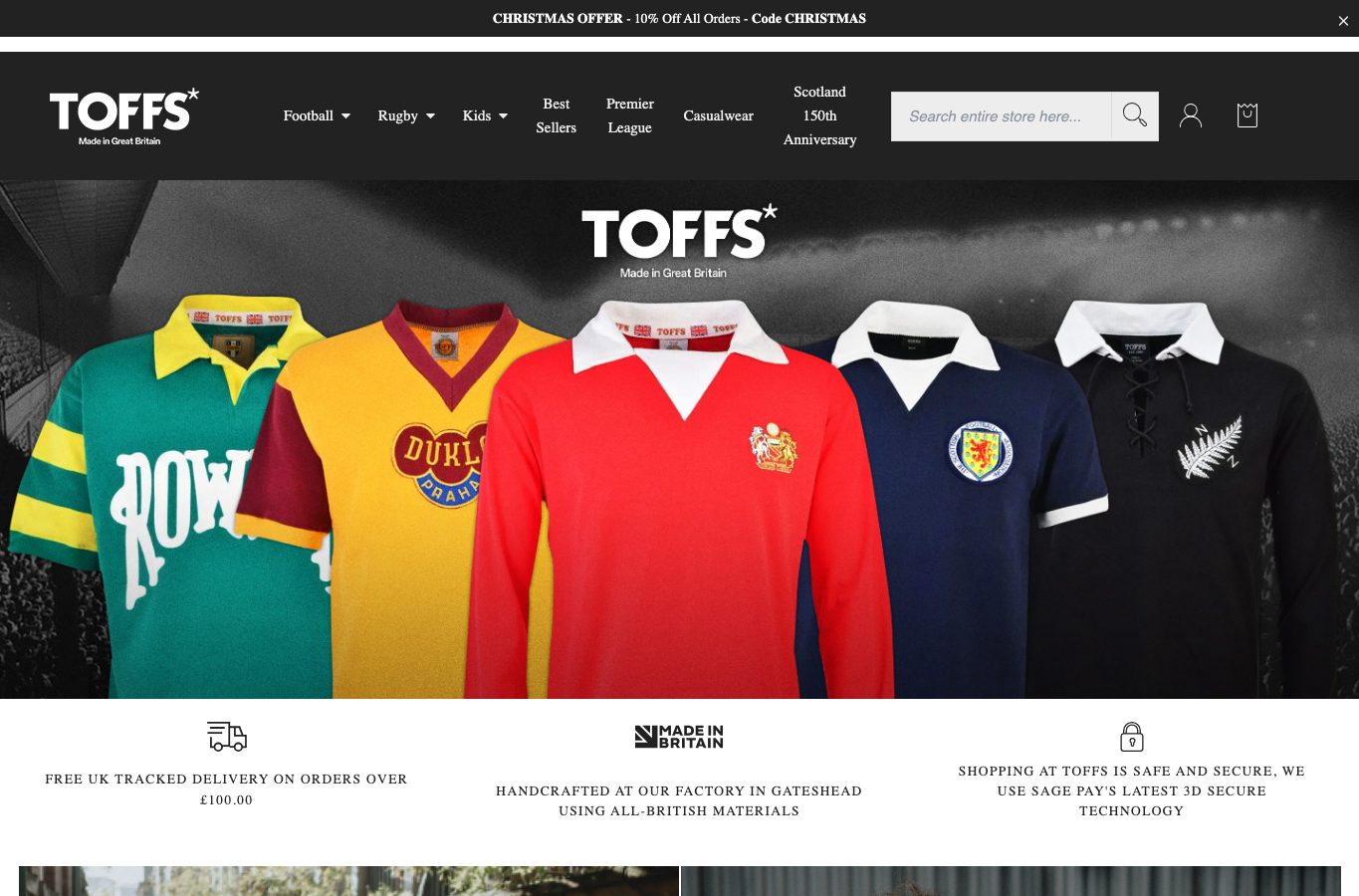 Inicio de la tienda online TOFFS