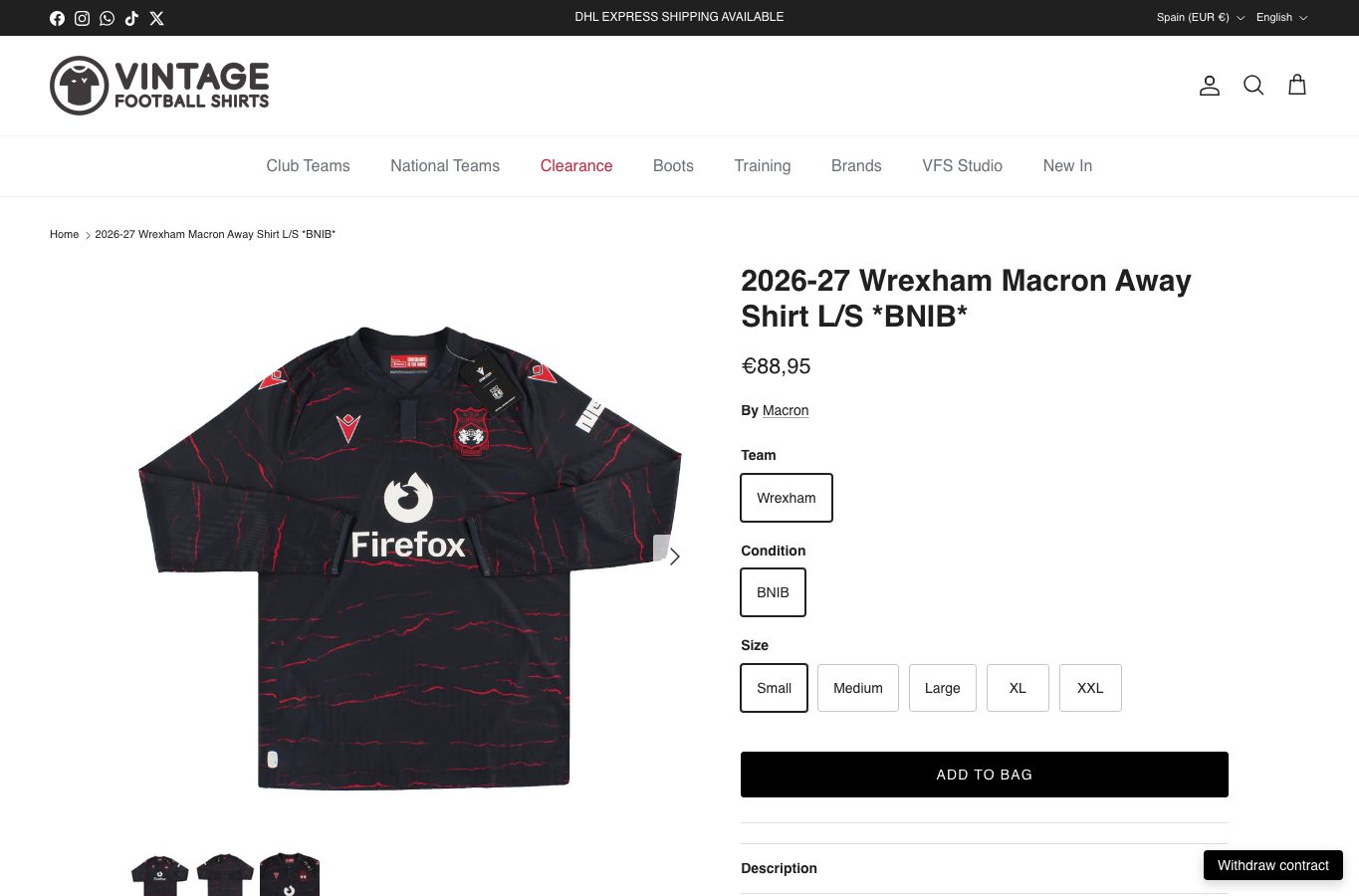 Producto o referencia real de Vintage Football Shirts