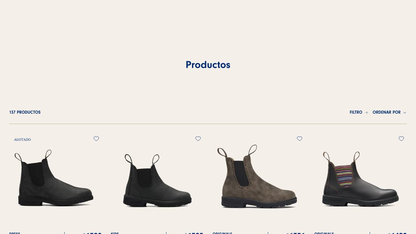 Ficha de botas en Blundstone