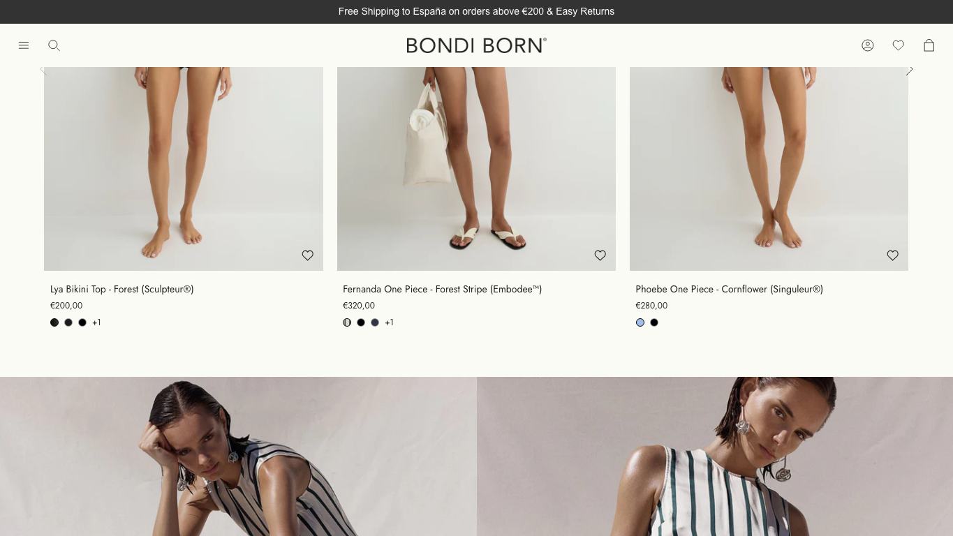 Captura real de la zona media de la home de Bondi Born