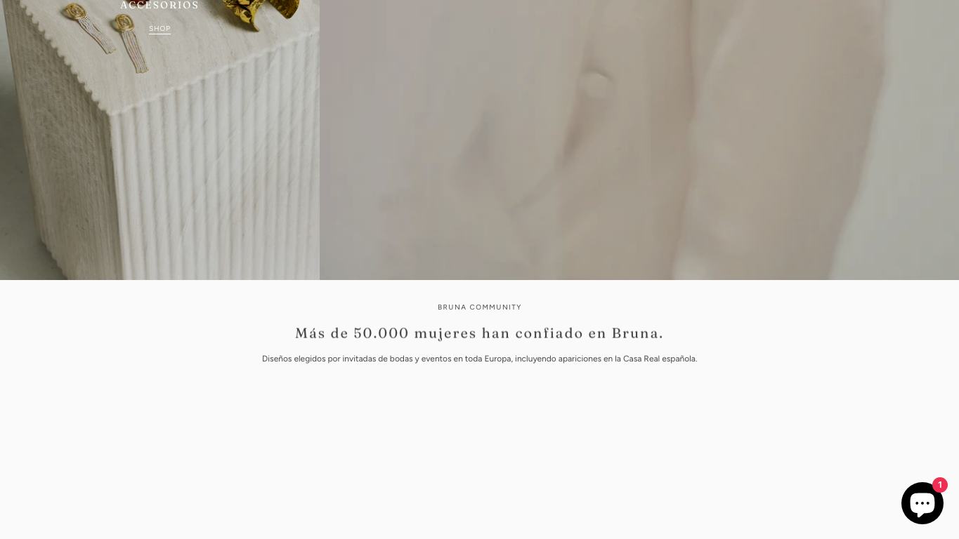 Captura real de la zona media de la home de Bruna