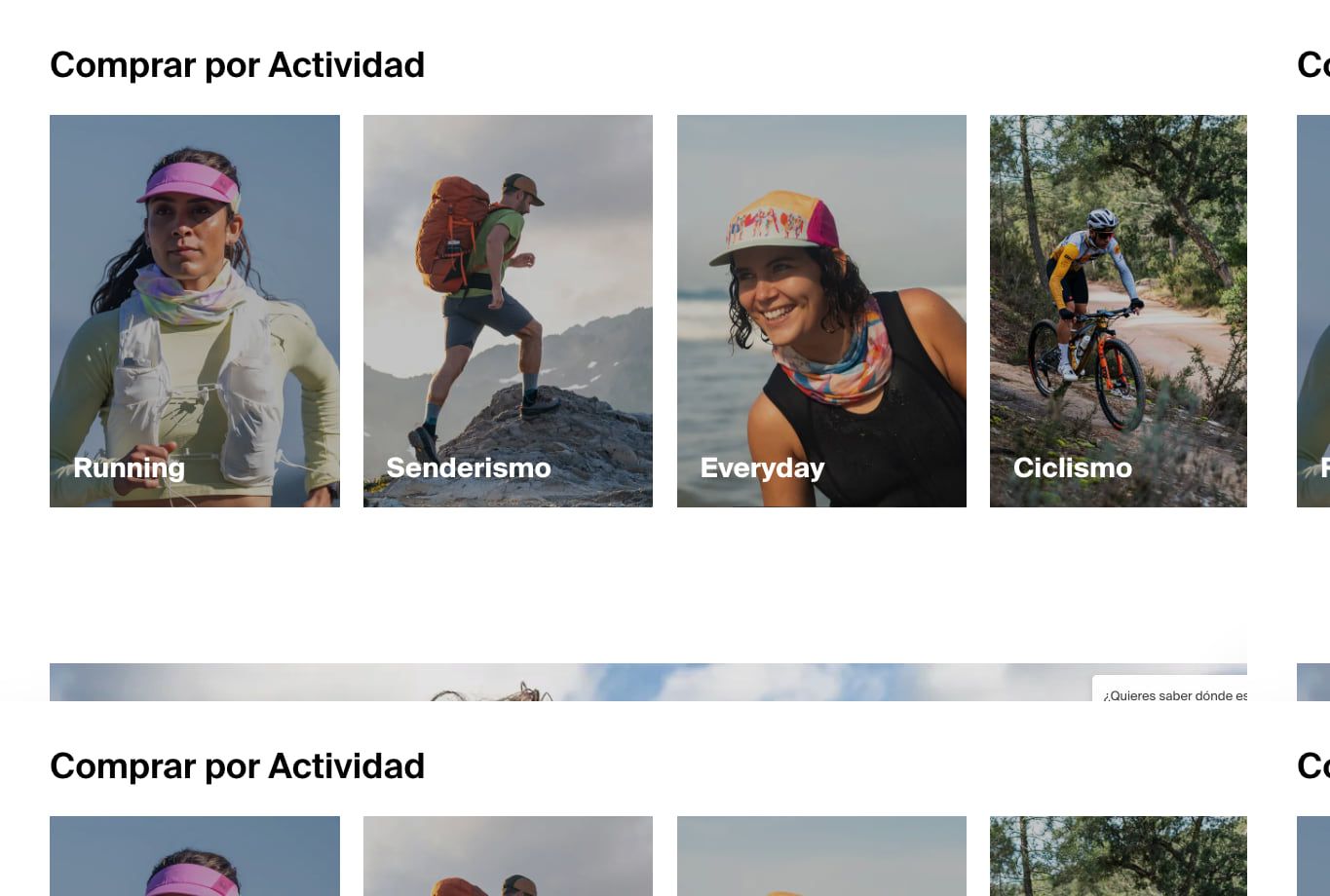 Zona intermedia del catálogo online de BUFF