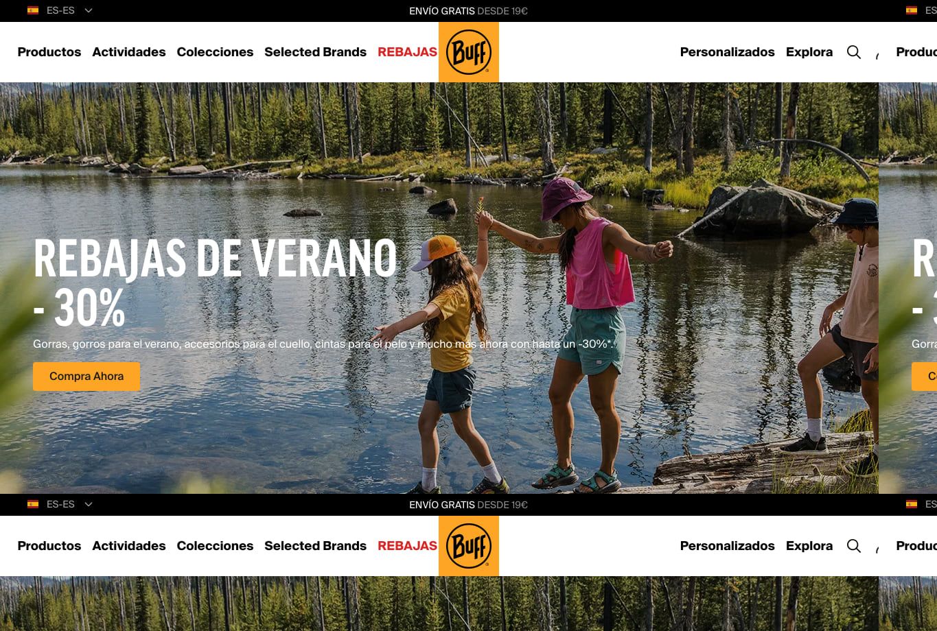 Parte superior de la tienda online BUFF