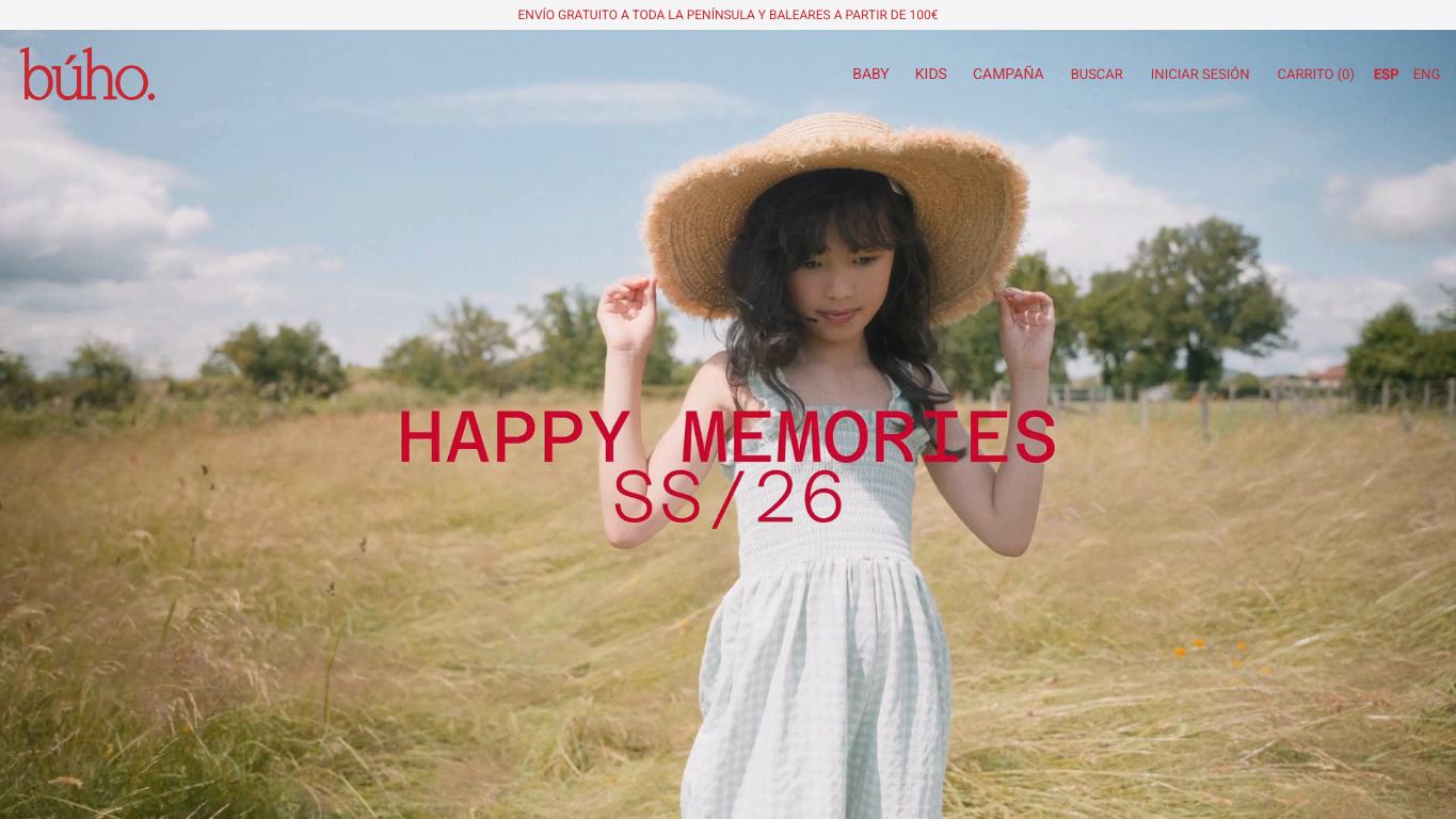 Captura real de la zona media de la home de Buho