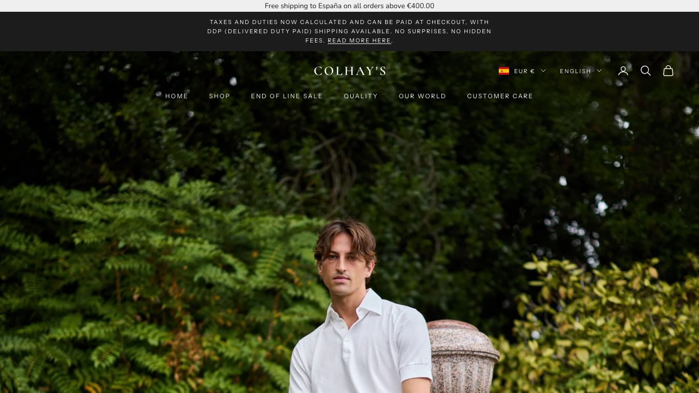 Captura real de la home de Colhay's
