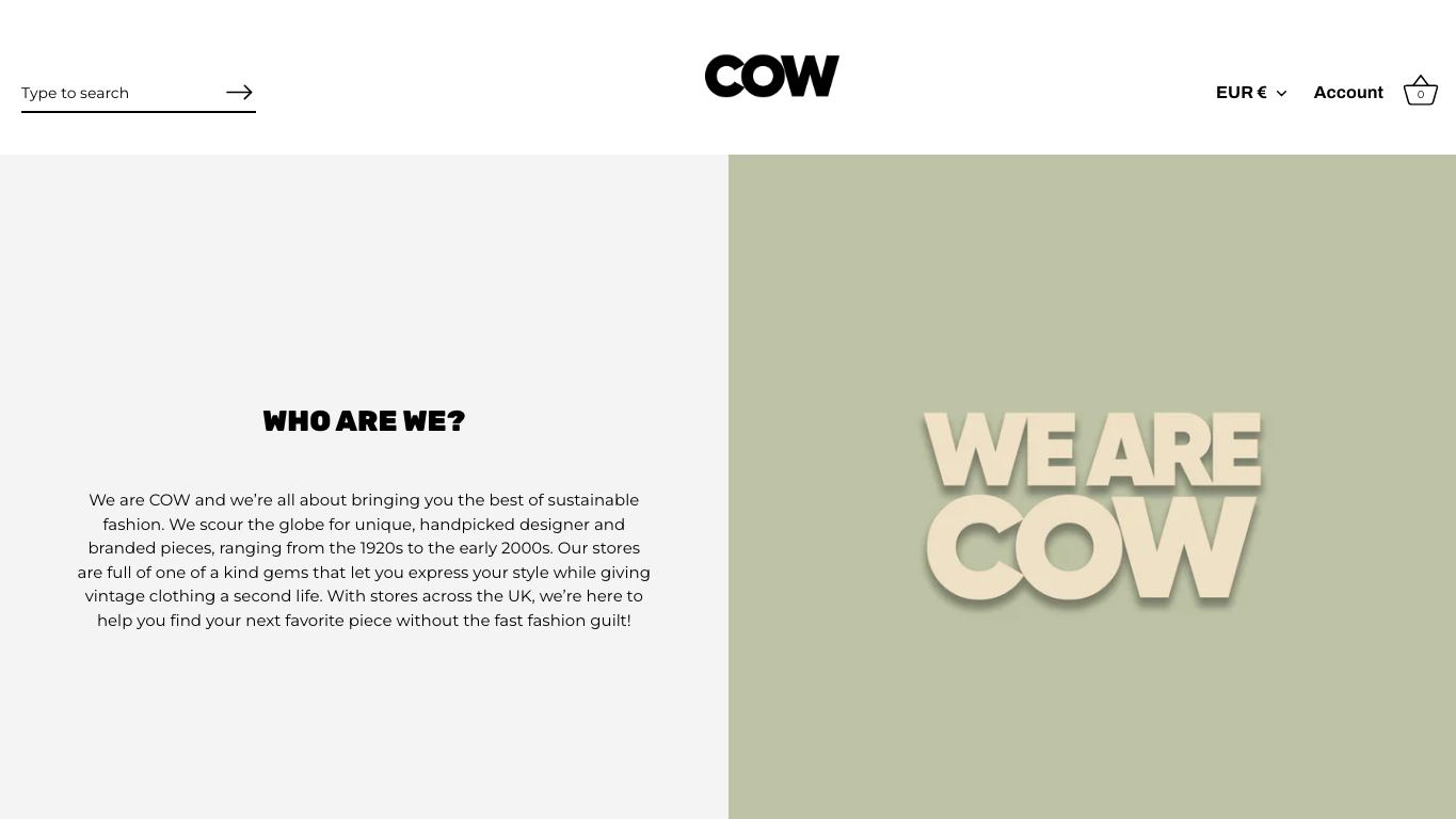 Catálogo y contenido de COW Vintage