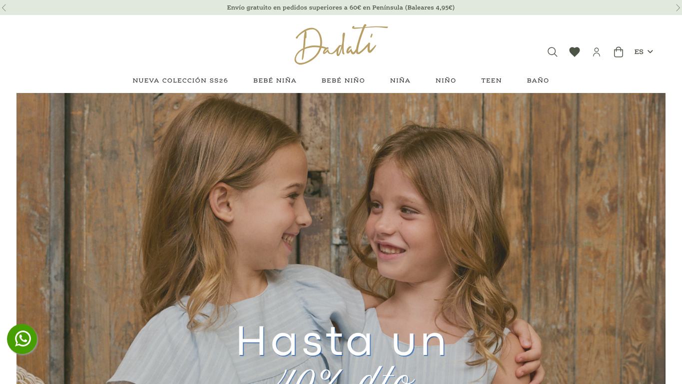 Captura real de la zona media de la home de Dadati