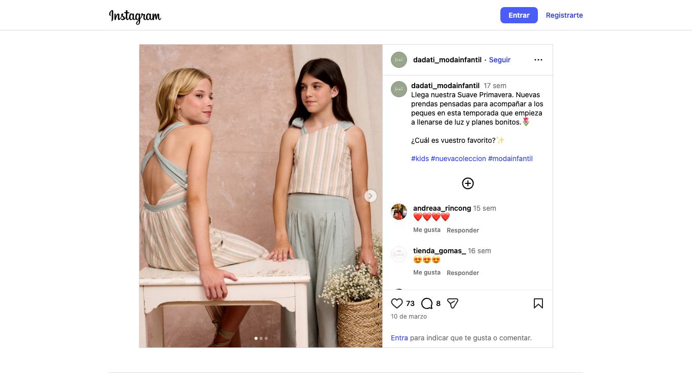 Captura real de producto o colección de Dadati
