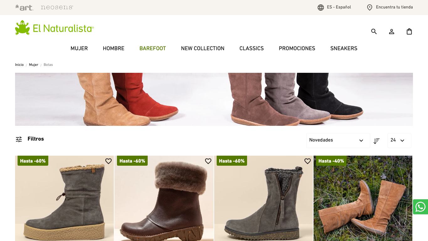 Ficha de botas en El Naturalista