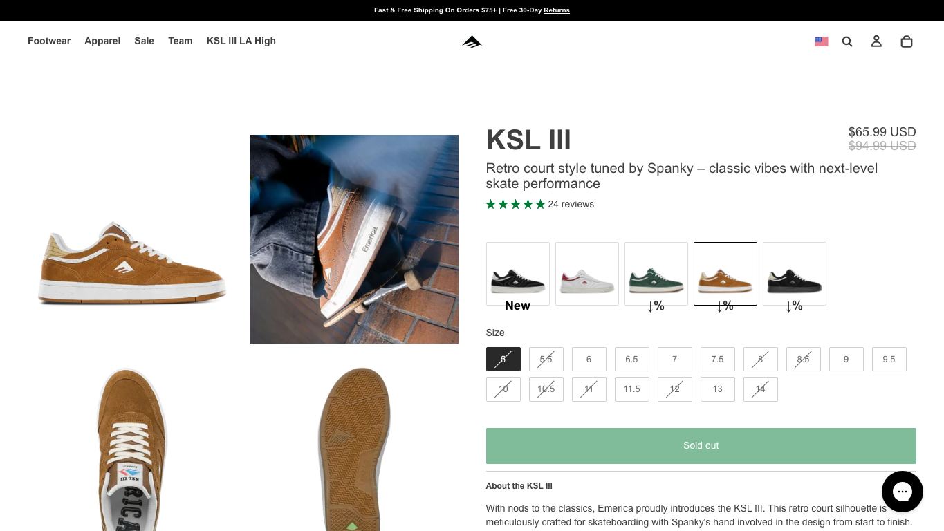 Captura real de una ficha de producto de Emerica