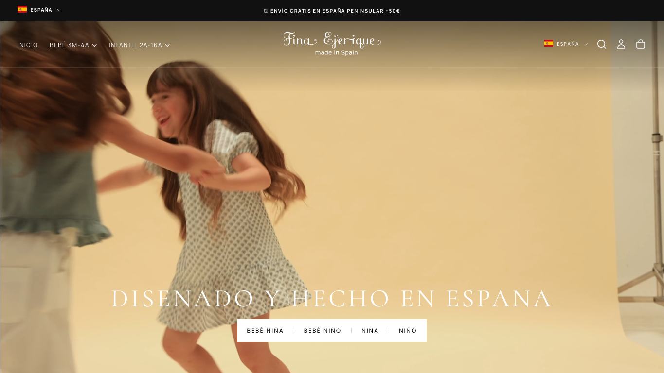 Captura real de la home de Fina Ejerique