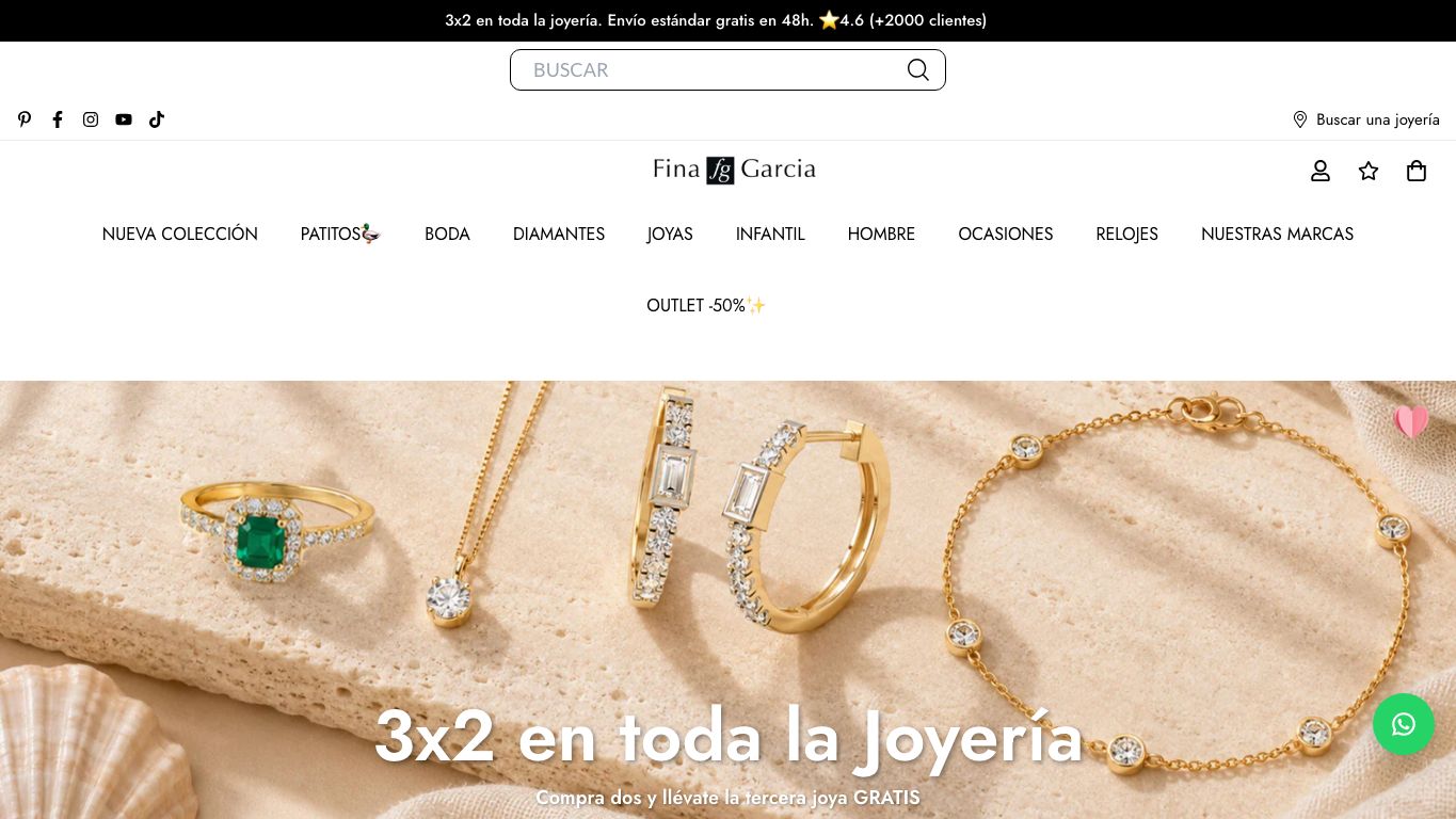 Captura de pantalla de la home de Fina García