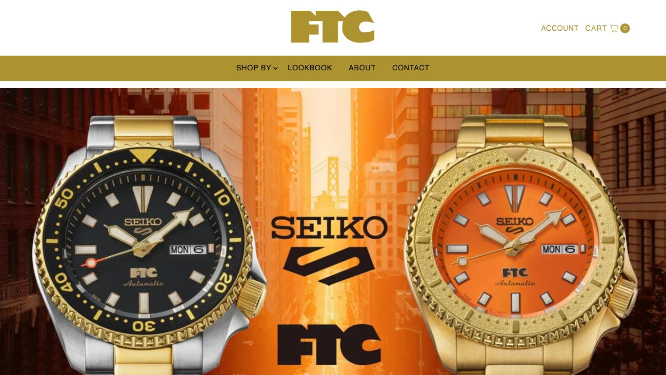 Captura real de la home de FTC Skateboarding