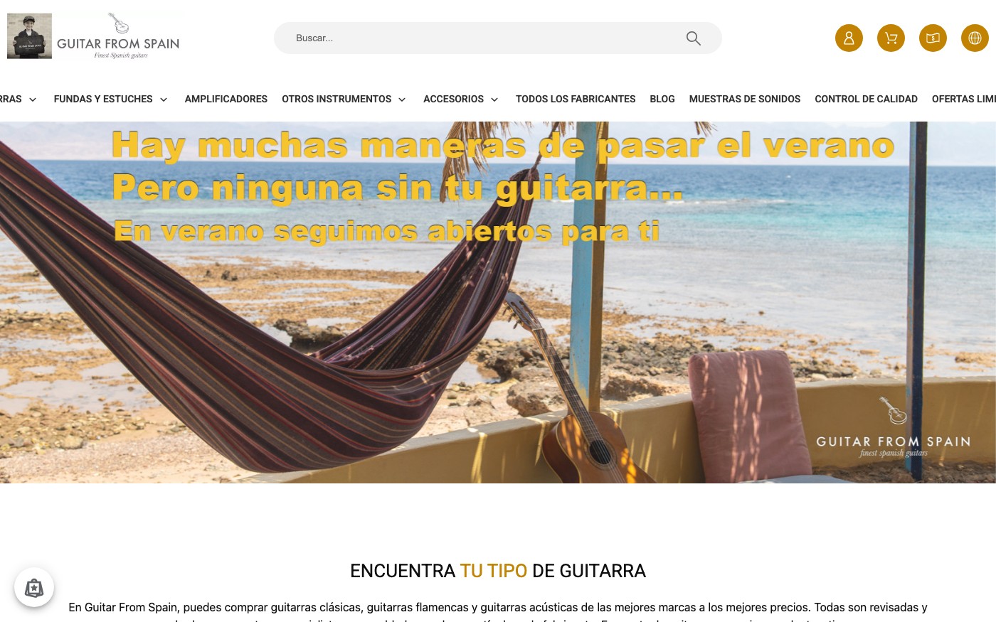 Captura real de la home de Guitar From Spain
