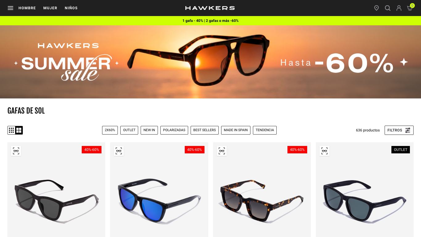 Ficha de bolsos y accesorios en Hawkers