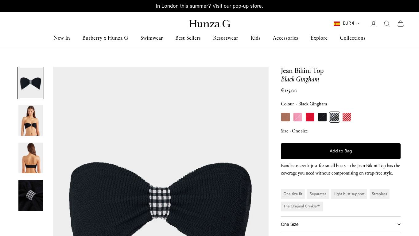 Captura real de una ficha de producto de Hunza G