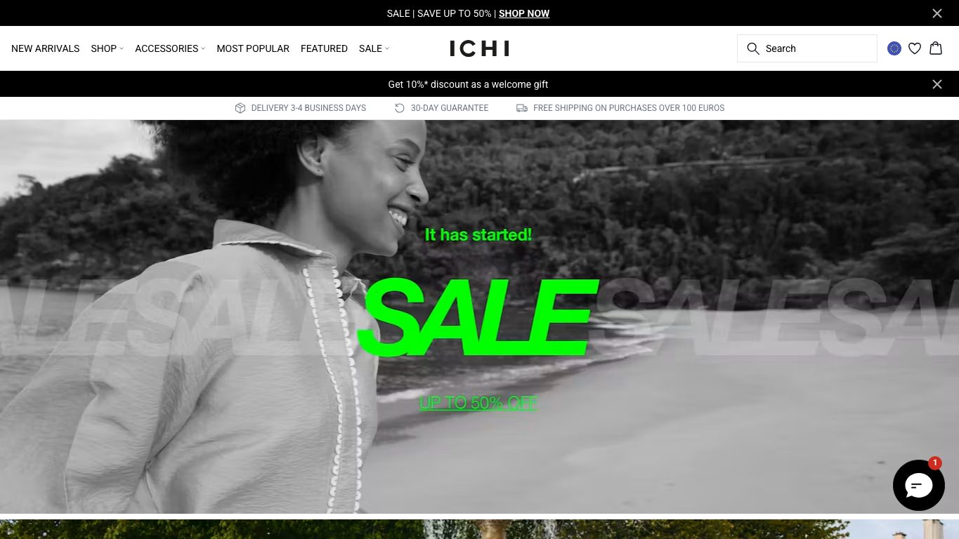 Captura real de la home de ICHI