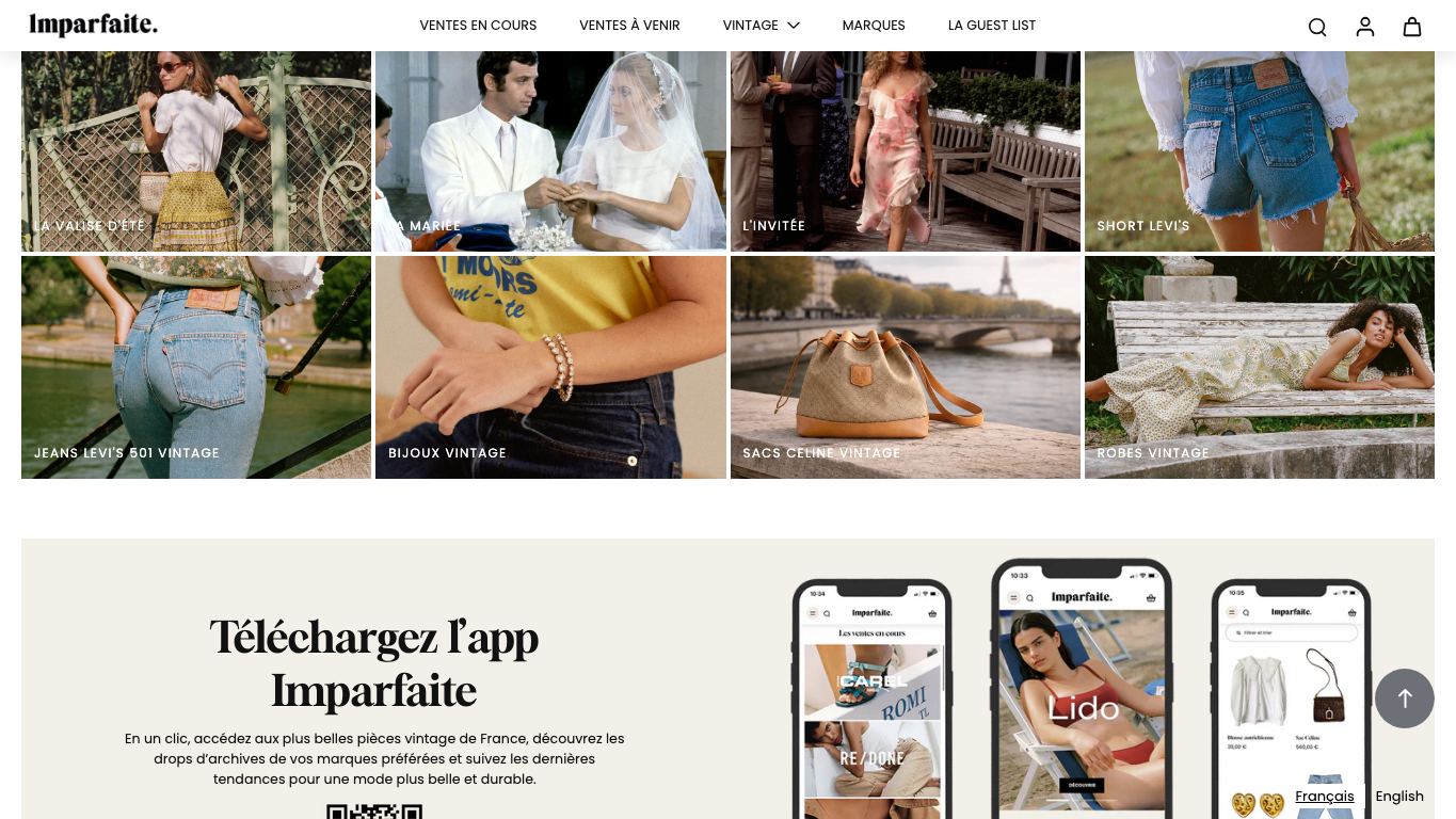 Catálogo y contenido de Imparfaite