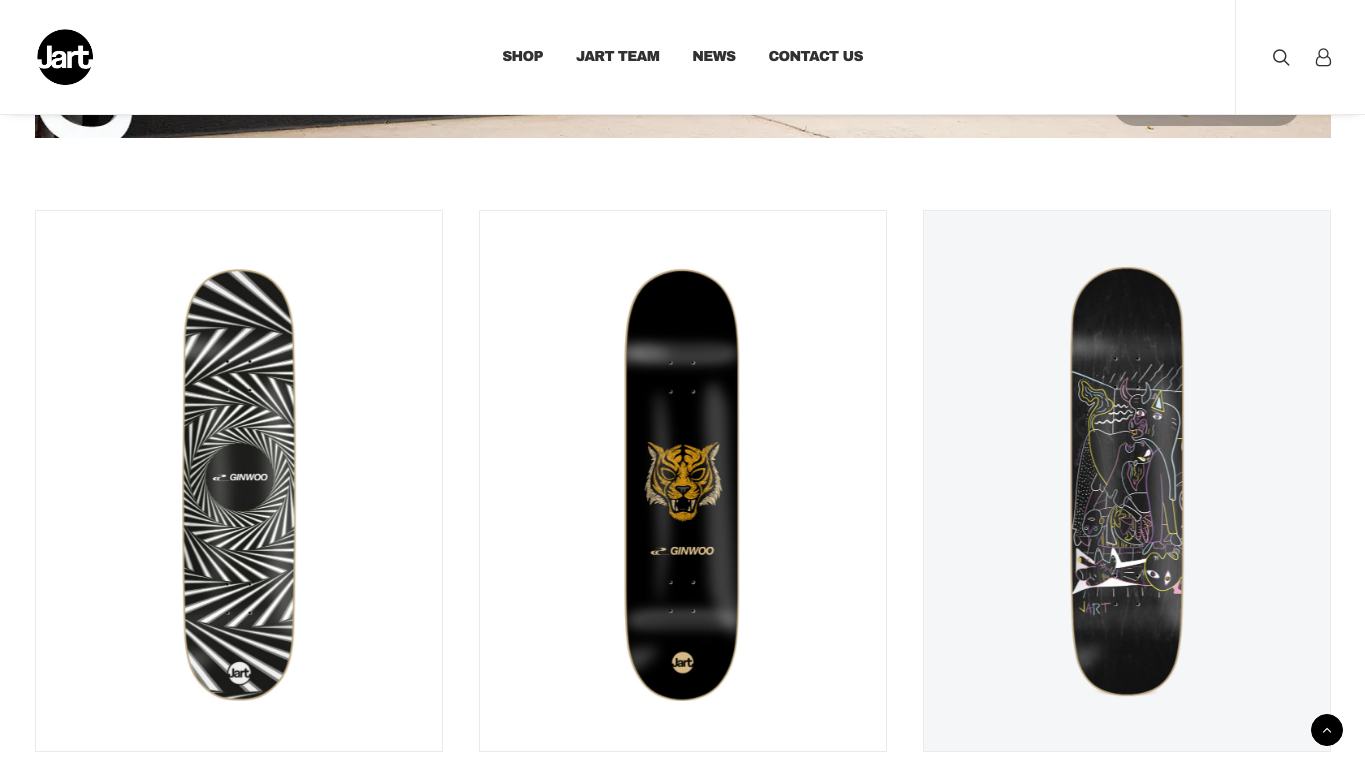 Captura real de la zona media de la home de Jart Skateboards