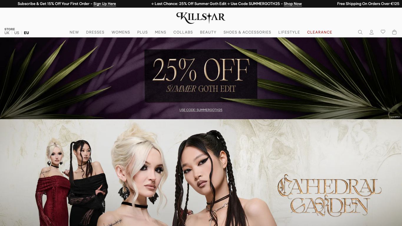 Captura real de la home de Killstar