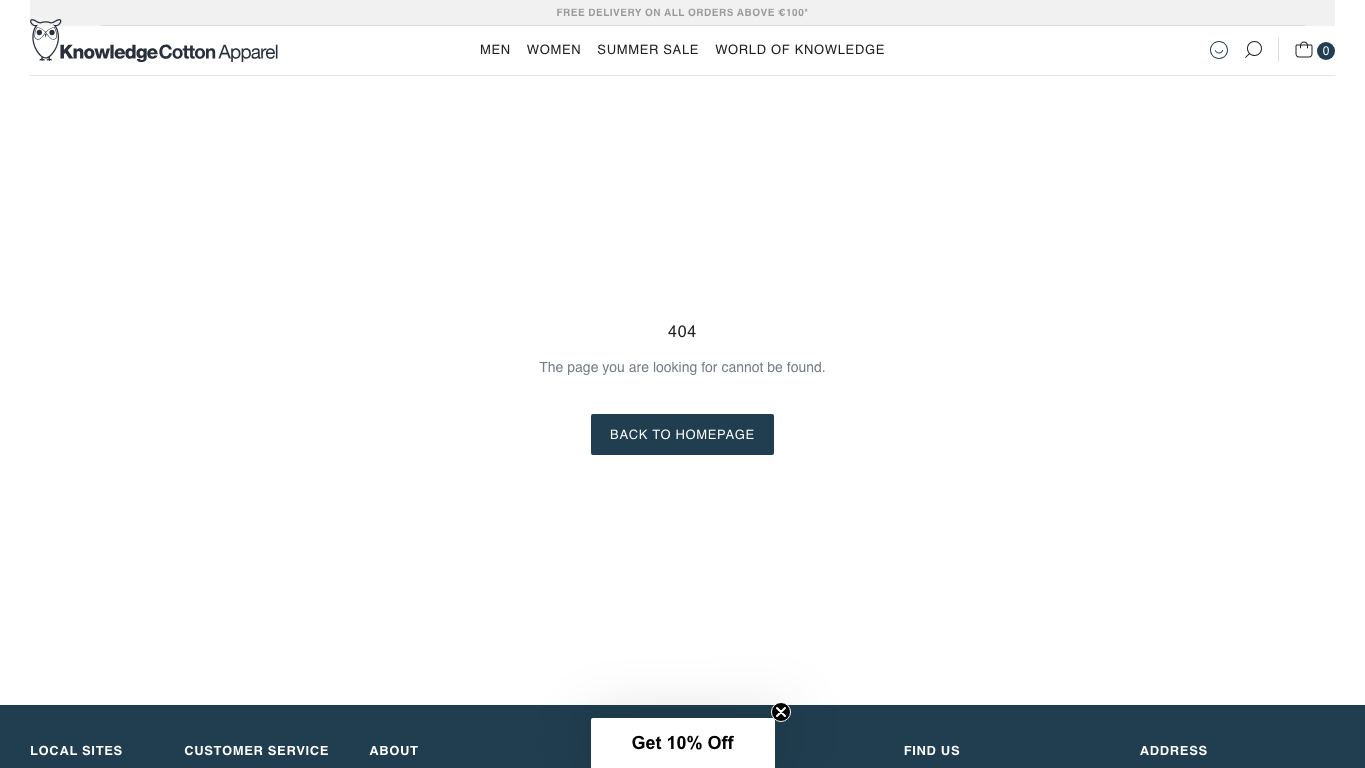 Captura real de una ficha de producto de KnowledgeCotton Apparel