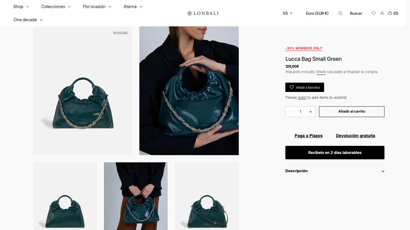 Ficha de bolsos y accesorios en Lonbali