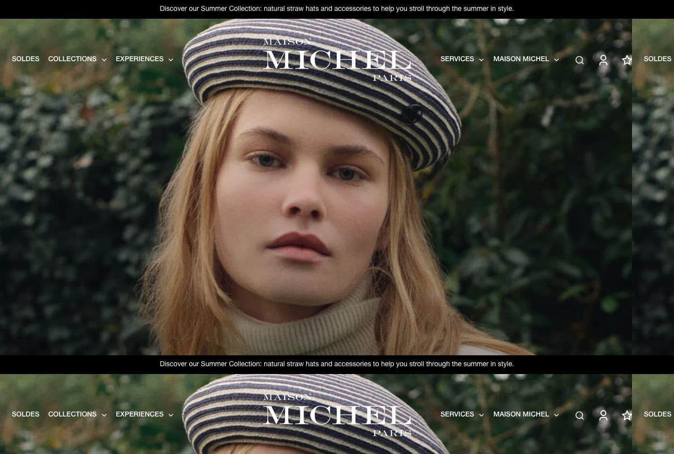 Parte superior de la tienda online Maison Michel