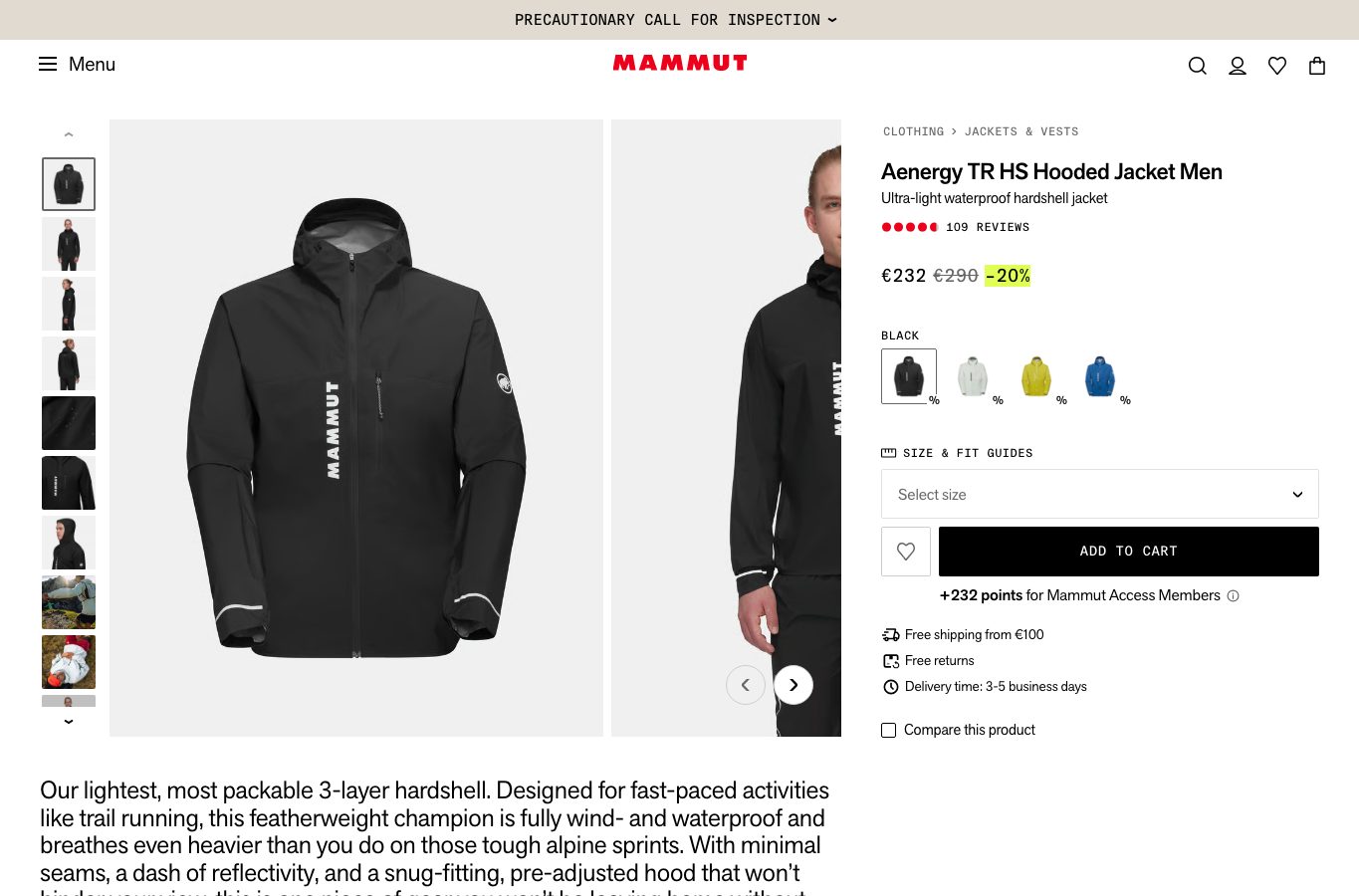 Captura real de una ficha de producto de Mammut