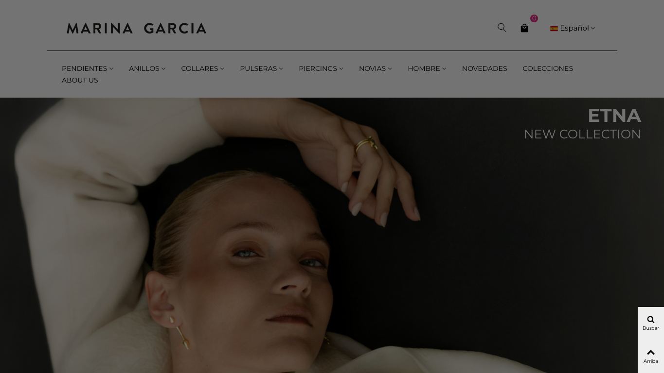 Captura de pantalla de la home de Marina García