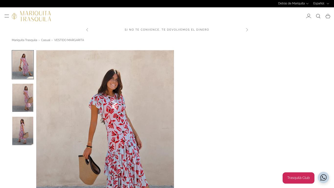 Captura real de una ficha de producto de Mariquita Trasquila