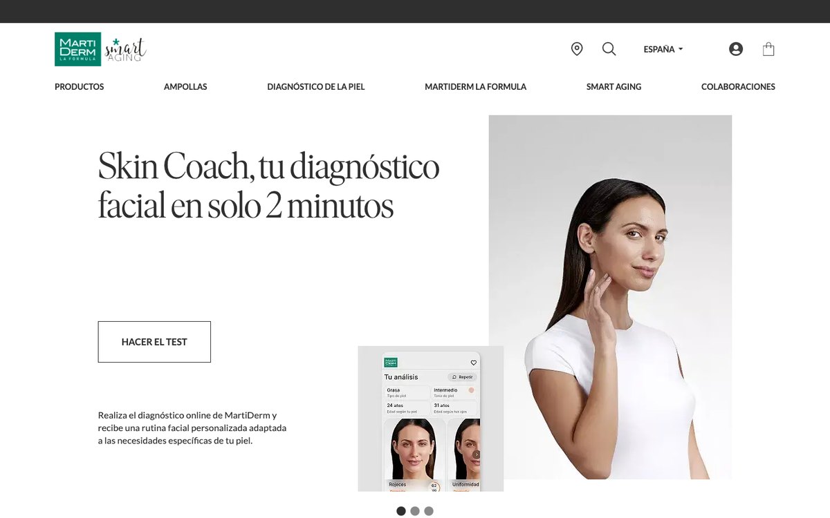 Captura de pantalla de la home de MartiDerm
