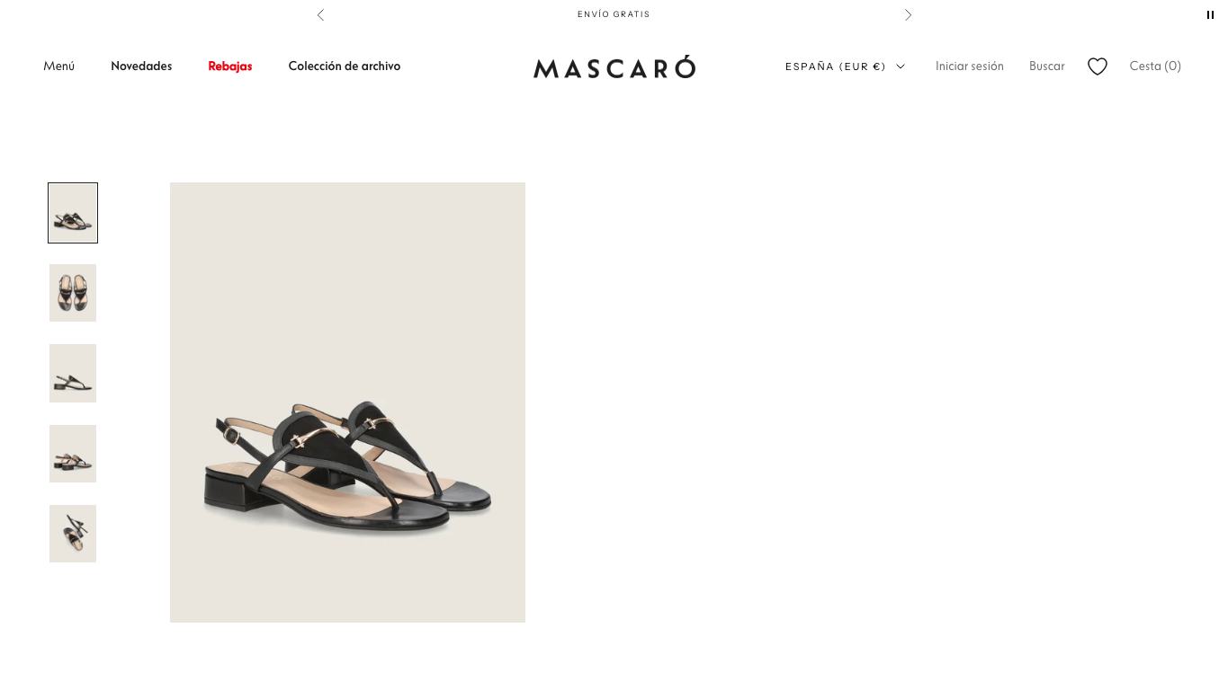 Ficha de sandalias en Mascaro