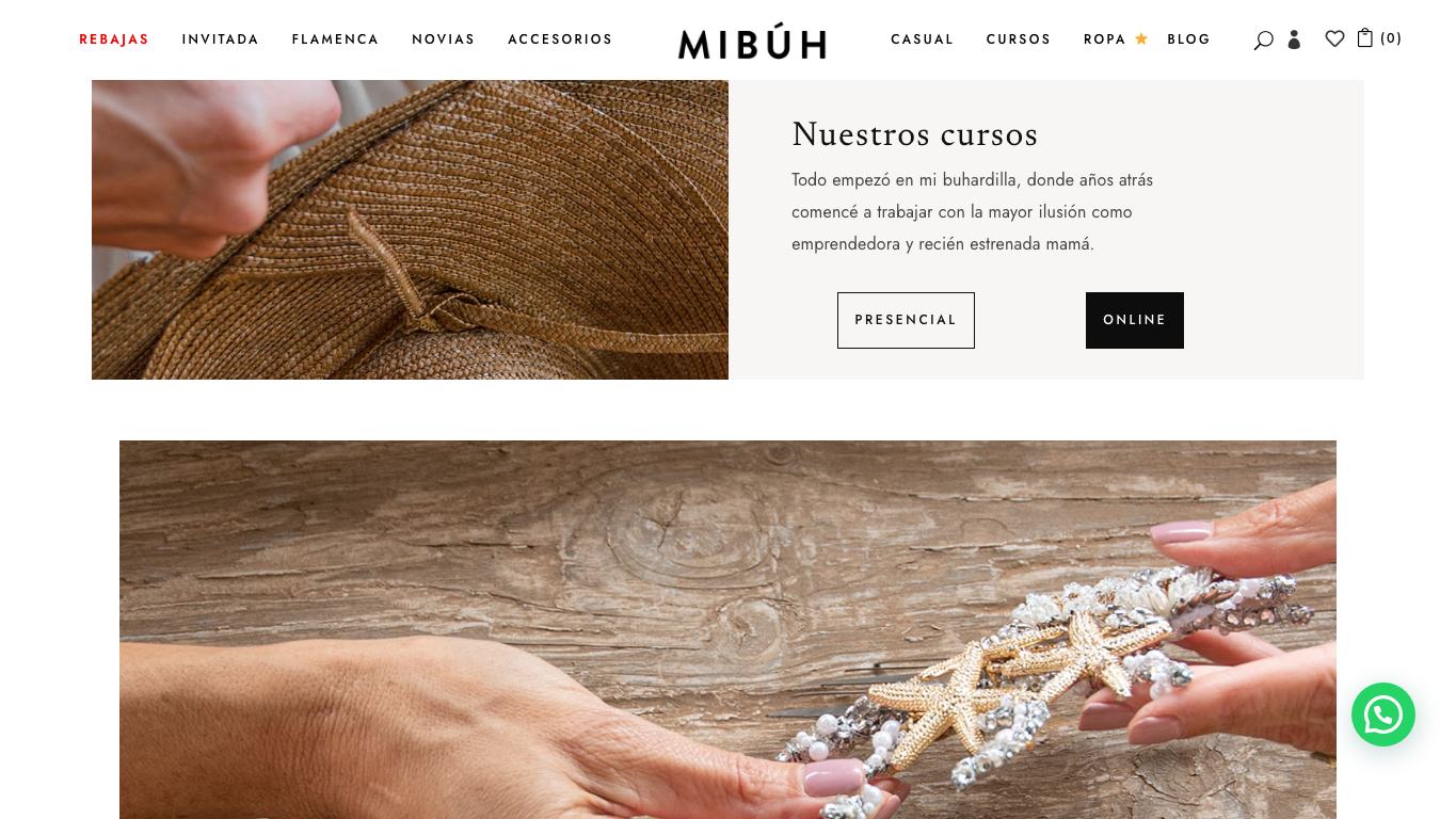 Captura real de la zona media de la home de Mibuh