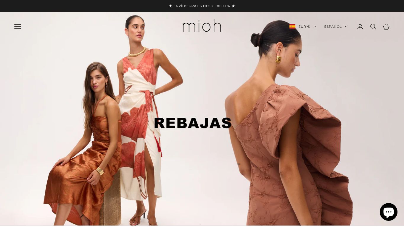 Captura real de la home de MIOH