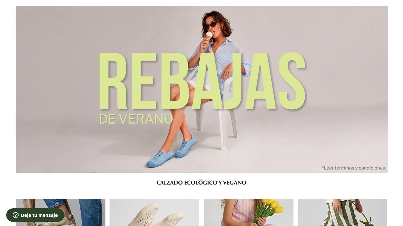 Captura real de la home de Natural World Eco