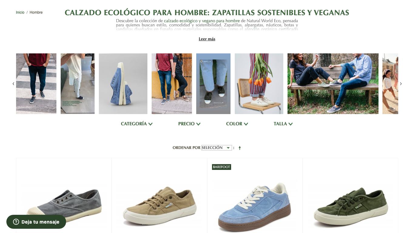 Captura real de una ficha de producto de Natural World Eco