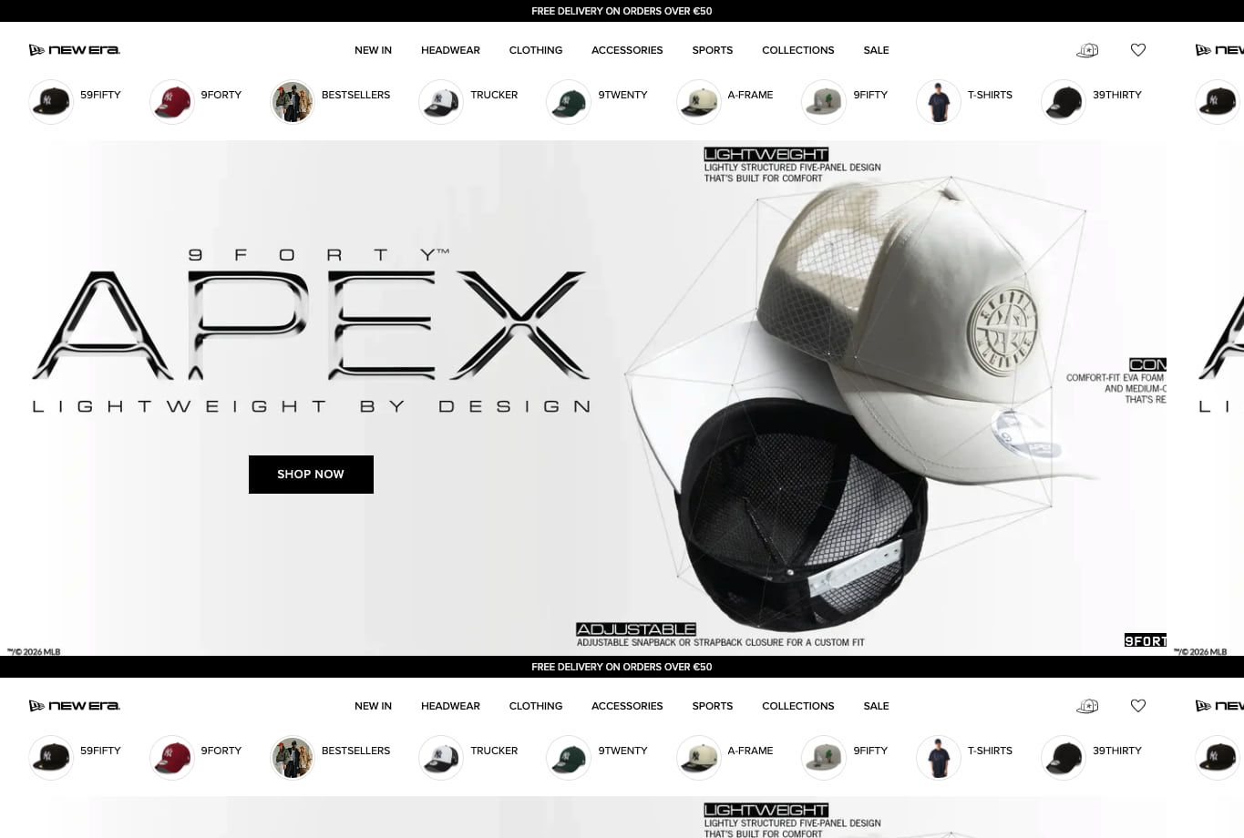Parte superior de la tienda online New Era
