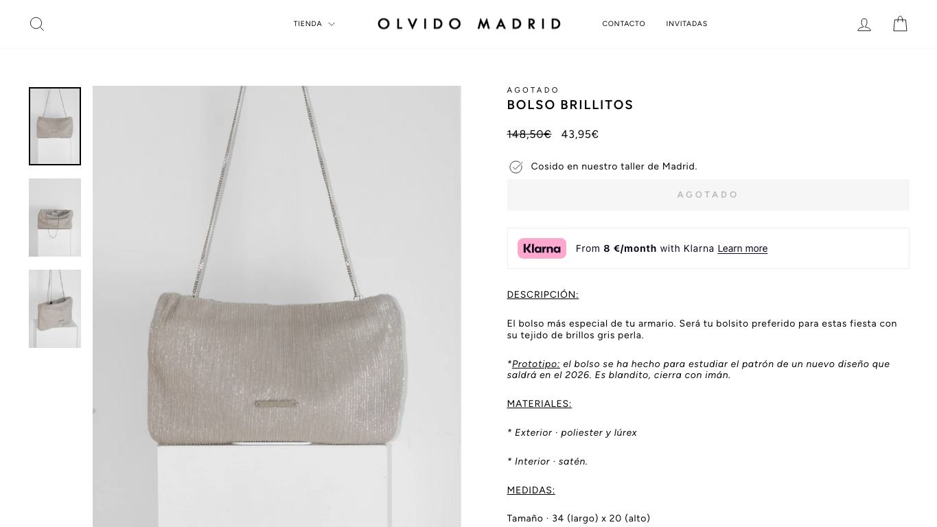 Ficha de bolsos y accesorios en Olvido Madrid