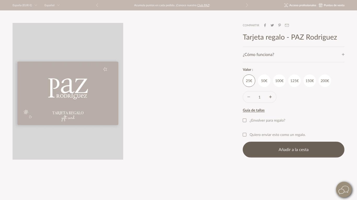 Captura real de producto o colección de Paz Rodriguez