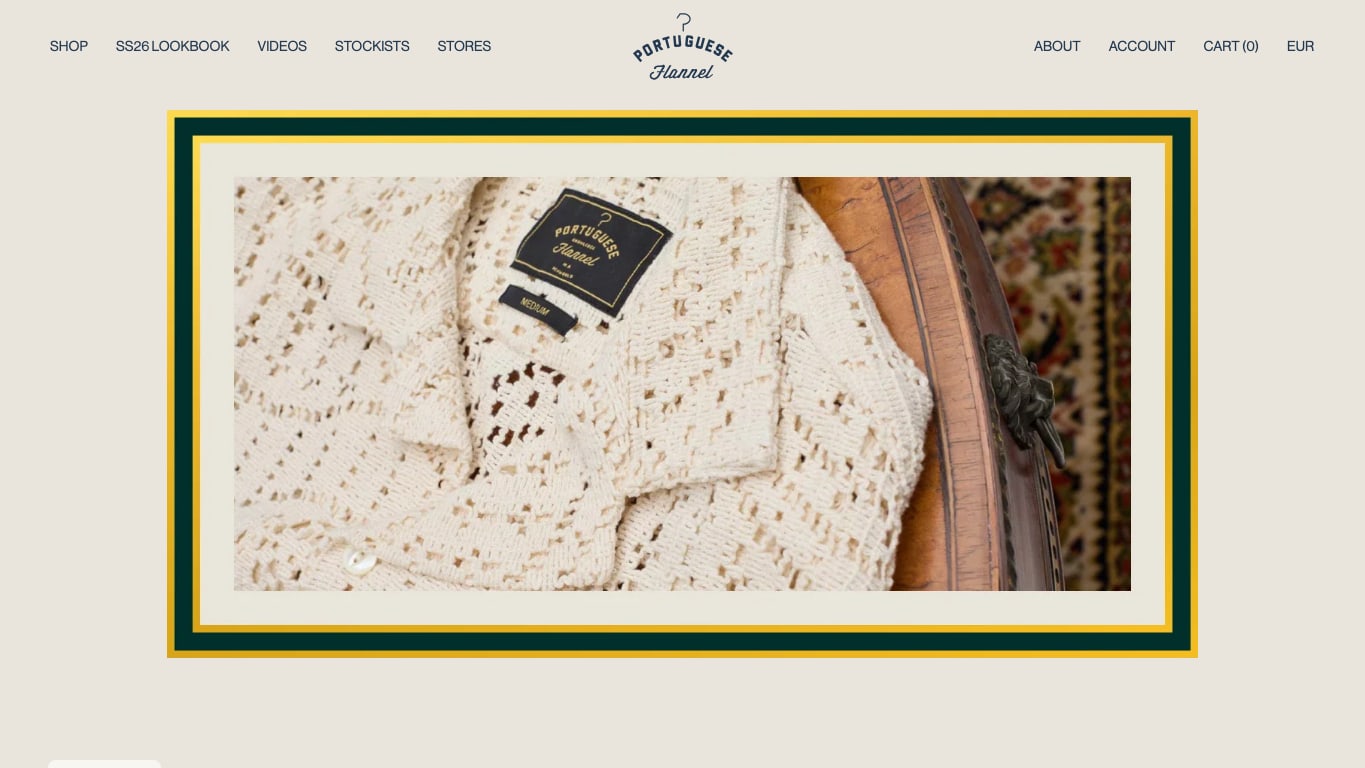 Captura real de la home de Portuguese Flannel