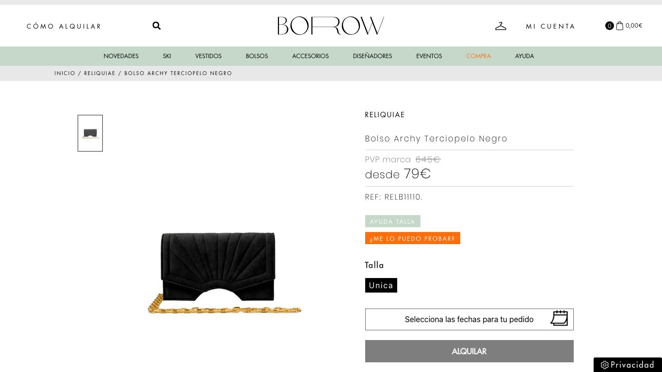 Ficha de bolsos y accesorios en Reliquiae