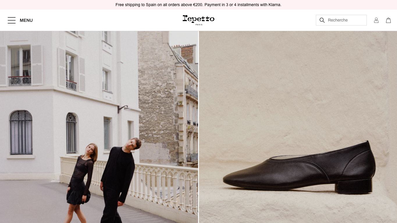 Captura real de la home de Repetto