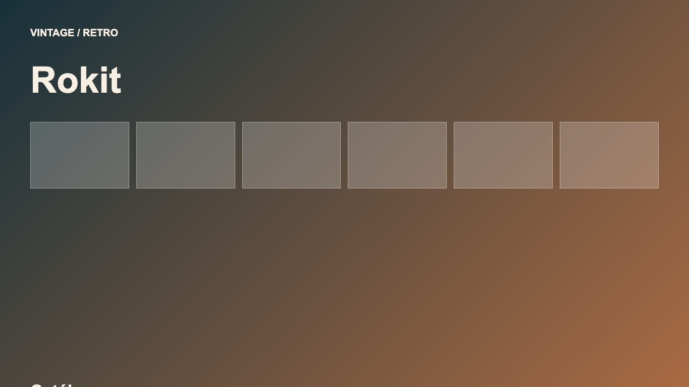 Catálogo y contenido de Rokit