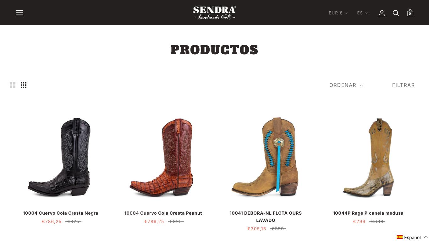 Ficha de botas en Sendra Boots